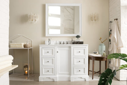De Soto 48" Single Vanity Cabinet, Bright White