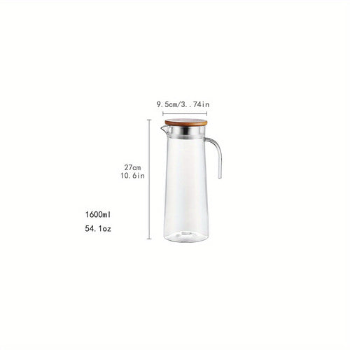 1pc, Water Pitcher With Lid, 37.1oz/54.1oz Heavy Duty Drink Picher,