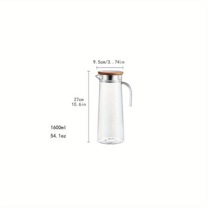 1pc, Water Pitcher With Lid, 37.1oz/54.1oz Heavy Duty Drink Picher,