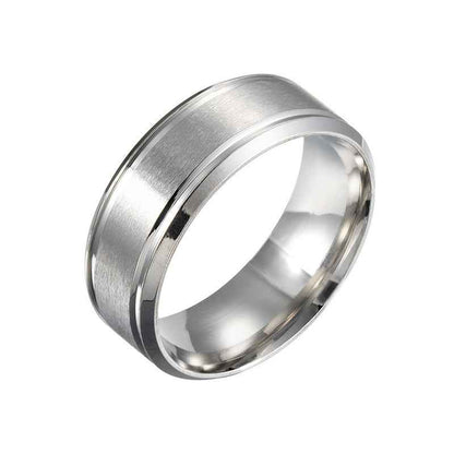 Unisex Stainless Steel Wedding Ring 8 mm – Black/Gold/Silver