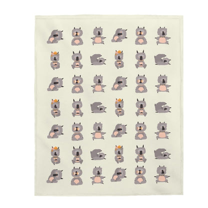 Lama Yoga Poses Velveteen Plush Blanket | Kitchen + Metal