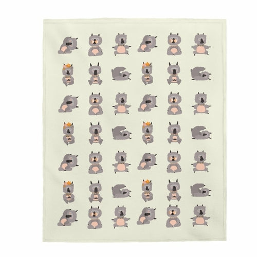 Lama Yoga Poses Velveteen Plush Blanket | Kitchen + Metal
