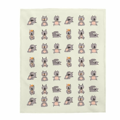 Lama Yoga Poses Velveteen Plush Blanket | Kitchen + Metal