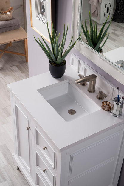 De Soto 30" Single Vanity Cabinet, Bright White