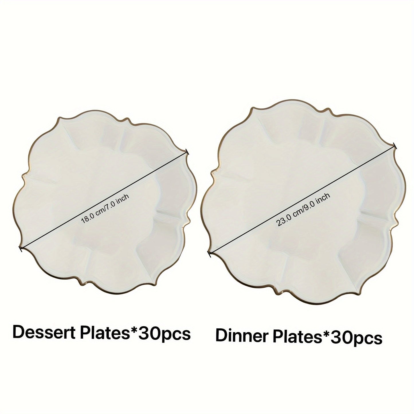 Elegant 60Piece White Disposable Plate Set for Events