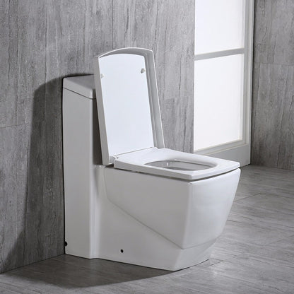 WOODBRIDGE Modern Square Design One Piece Dual Flush 1.28 GP Toilet,Chair Height with Soft Closing Seat