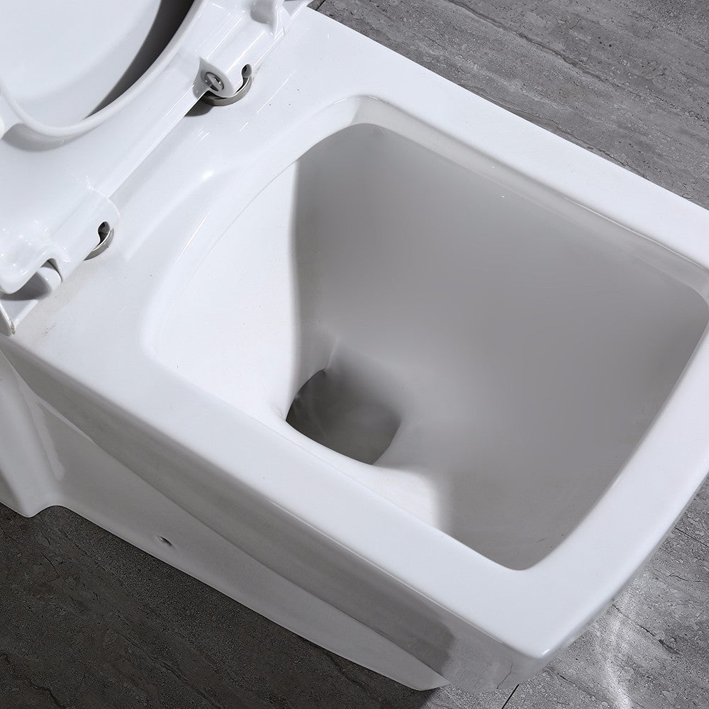 WOODBRIDGE Modern Square Design One Piece Dual Flush 1.28 GP Toilet,Chair Height with Soft Closing Seat