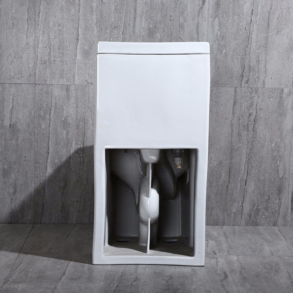WOODBRIDGE Modern Square Design One Piece Dual Flush 1.28 GP Toilet,Chair Height with Soft Closing Seat