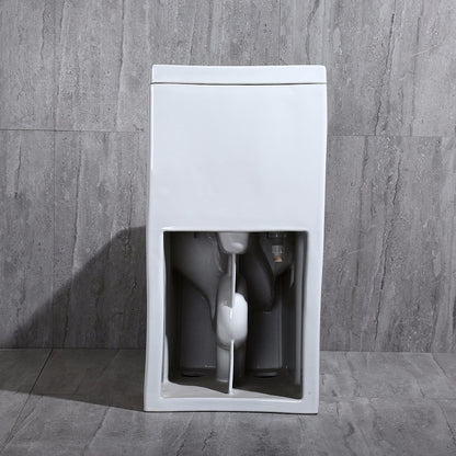 WOODBRIDGE Modern Square Design One Piece Dual Flush 1.28 GP Toilet,Chair Height with Soft Closing Seat