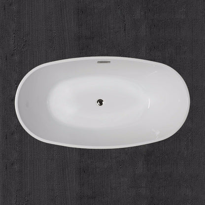 WOODBRIDGE 59" Acrylic Freestanding Bathtub Contemporary Soaking Tub