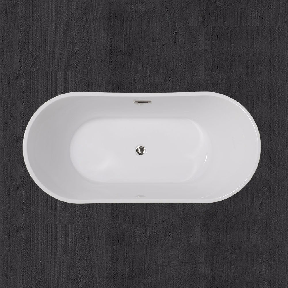 WOODBRIDGE 59" Acrylic Freestanding Bathtub Contemporary Soaking Tub