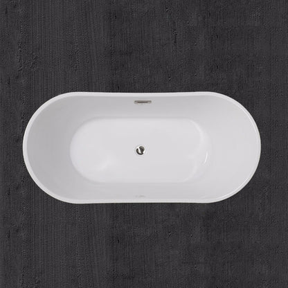 WOODBRIDGE 59" Acrylic Freestanding Bathtub Contemporary Soaking Tub