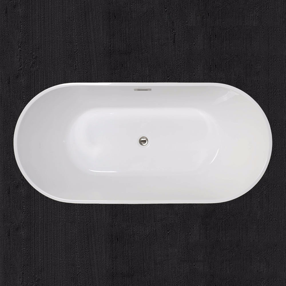 WOODBRIDGE 59" Acrylic Freestanding Bathtub Contemporary Soaking Tub