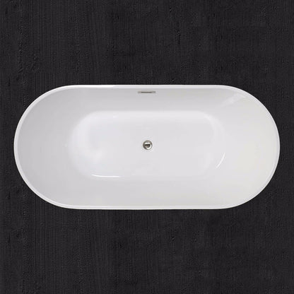 WOODBRIDGE 59" Acrylic Freestanding Bathtub Contemporary Soaking Tub