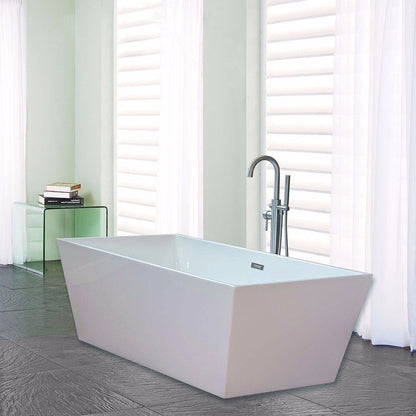 WOODBRIDGE 67" Acrylic Freestanding Bathtub Contemporary Soaking Tub
