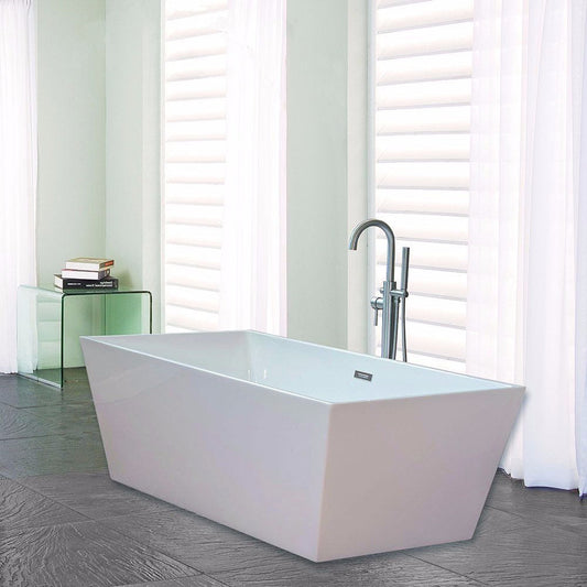 WOODBRIDGE 67" Acrylic Freestanding Bathtub Contemporary Soaking Tub
