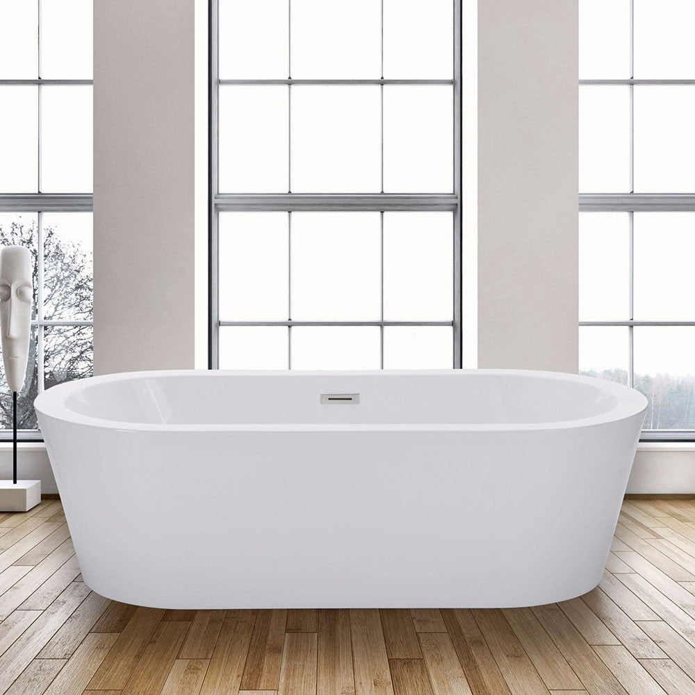 WOODBRIDGE 66" Acrylic Freestanding Bathtub Contemporary Soaking Tub