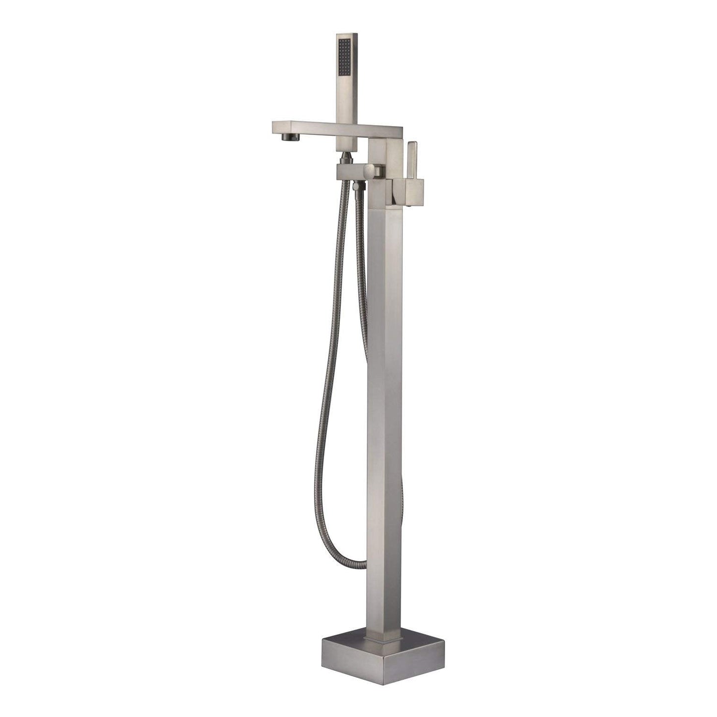 WOODBRIDGE F0003BN Contemporary Single Handle Floor Mount Freestanding Tub Filler Faucet with Hand shower