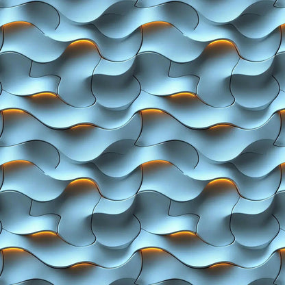 Luminous Azure Tides Wall Panels