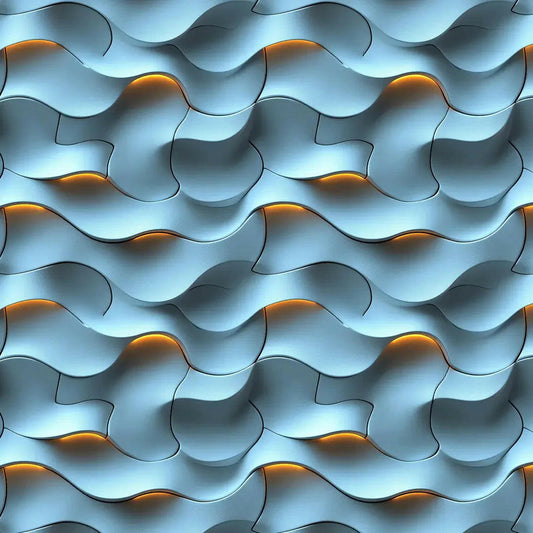 Luminous Azure Tides Wall Panels