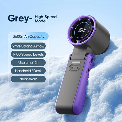 Foldable Rechargeable Cooling Fan – Turbo Handheld Fan with Adjustable Speed