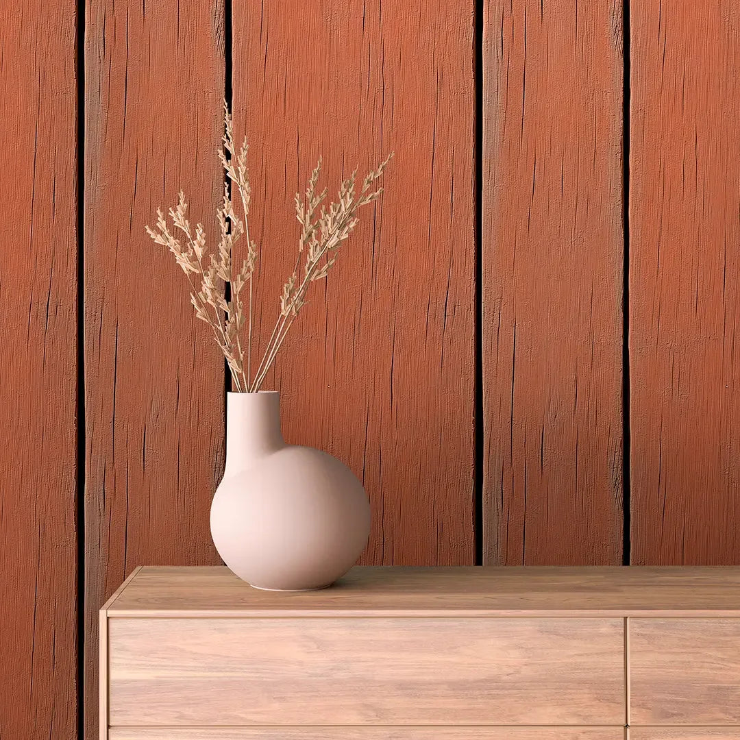 Rustic Terracotta Timber Wall