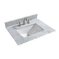 WOODBRIDGE 31" x 22" Vanity Top with Single Under Mount Rectangle Bowl, Carrara White Marble, Pre-drilled with 3-hole for 8-inch Widespread Faucet set up Option