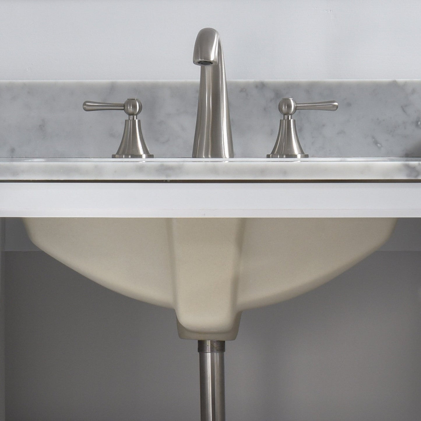 WOODBRIDGE 31" x 22" Vanity Top with Single Under Mount Rectangle Bowl, Carrara White Marble, Pre-drilled with 3-hole for 8-inch Widespread Faucet set up Option