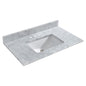 WOODBRIDGE 37" x22" Vanity Top with Single Under Mount Rectangle Bowl, Carrara White Marble, Pre-drilled with 3-hole for 4-inch Centerset Faucet set up Option