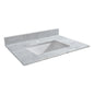 WOODBRIDGE 43" x22" Vanity Top with Single Under Mount Rectangle Bowl, Carrara White Marble, Pre-drilled with Single hole Faucet set up Option