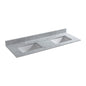 WOODBRIDGE 61" x 22" Vanity Top with Double Under Mount Rectangle Bowls, Carrara White Marble, Pre-drilled with Single hole Faucet set up Option
