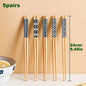 5 Pairs Premium Reusable Multicolor Nonslip Bamboo Chopsticks | Kitchen + Metal