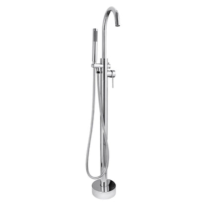WOODBRIDGE F0001BNRD Contemporary Single Handle Floor Mount Freestanding Tub Filler Faucet with Hand shower
