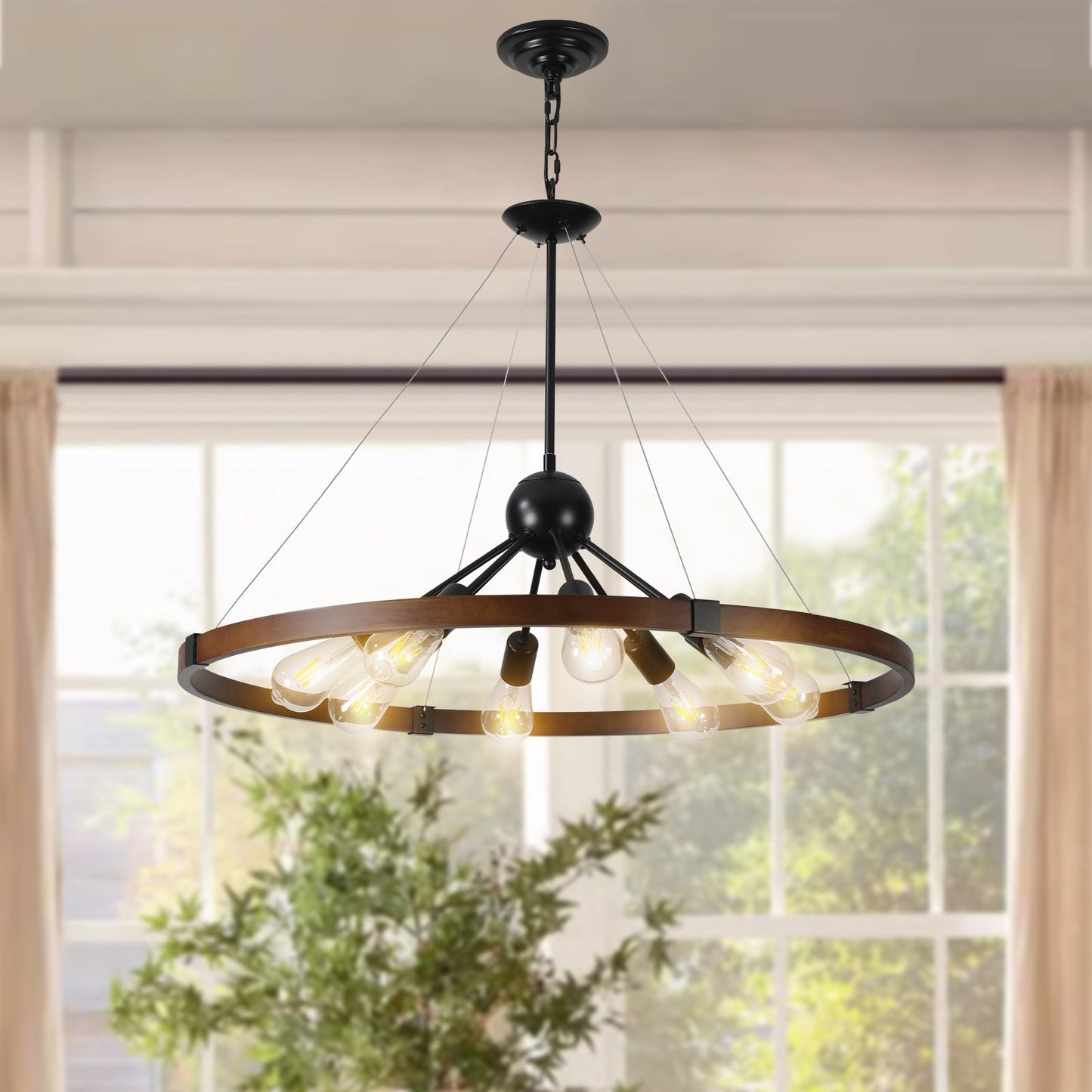 8-Light Retro Farmhouse Chandelier For Kitchen, Living room, Dining | Lighting | Kitchen + Metal