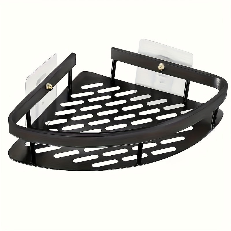 SpaceSaving Double Layer Aluminum Corner Bathroom Shelf