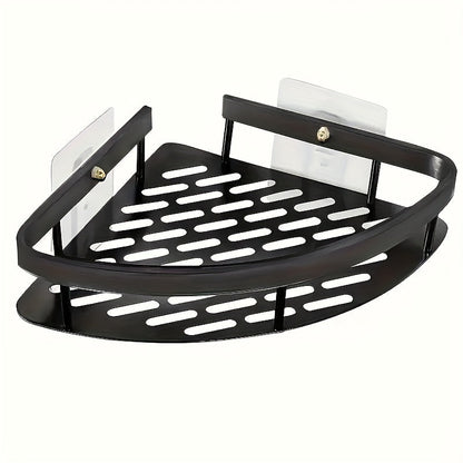 SpaceSaving Double Layer Aluminum Corner Bathroom Shelf