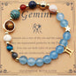 Twelve Constellations Bracelets - Natural Stone Beaded Bracelets with Eight Planet Designs