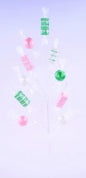 29"L CELLO WRAPPED CANDY SPRAY LT PINK/WHITE/MINT GREEN