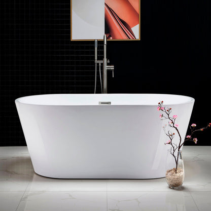 WOODBRIDGE 59" Acrylic Freestanding Bathtub Contemporary Soaking Tub