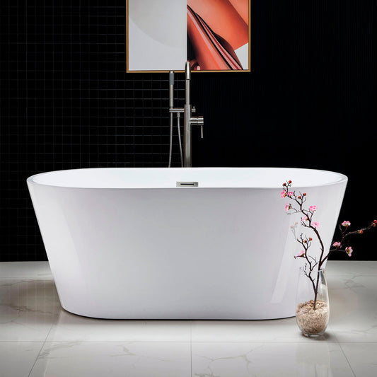 WOODBRIDGE 59" Acrylic Freestanding Bathtub Contemporary Soaking Tub