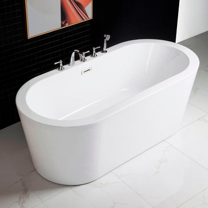 WOODBRIDGE 66" Acrylic Freestanding Bathtub Contemporary Soaking Tub