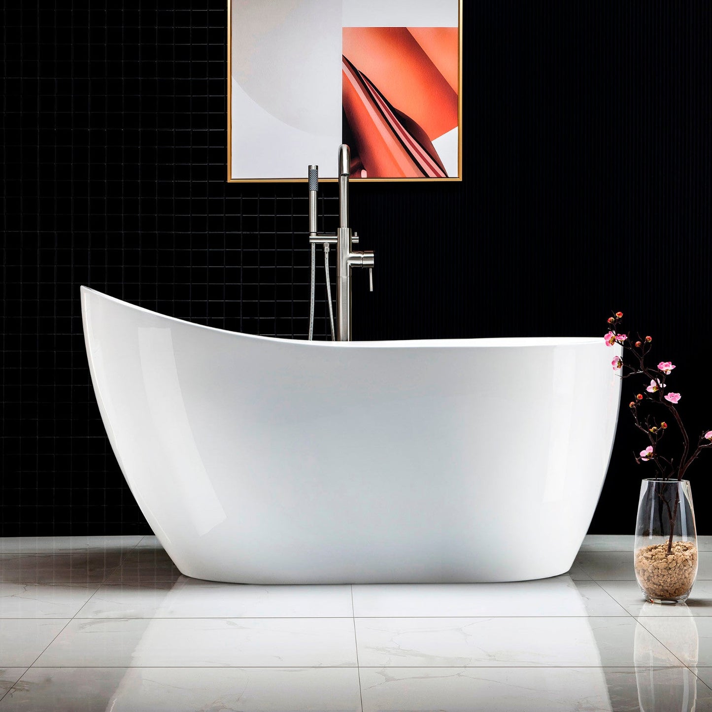 WOODBRIDGE 54" Acrylic Freestanding Bathtub Contemporary Soaking Tub