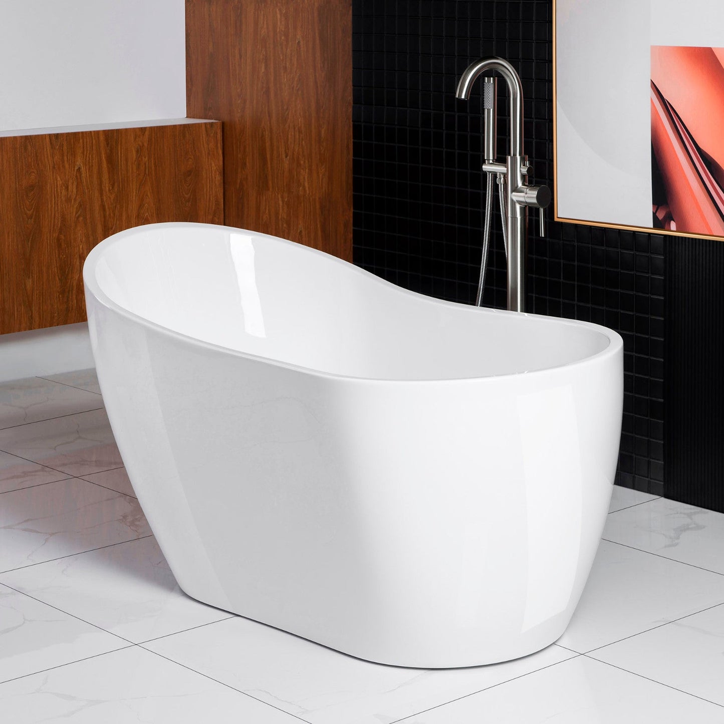 WOODBRIDGE 54" Acrylic Freestanding Bathtub Contemporary Soaking Tub