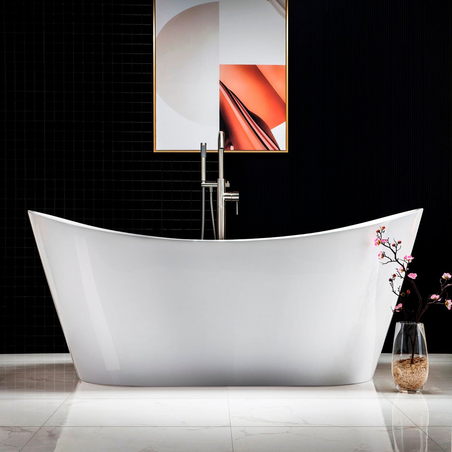 WOODBRIDGE 67" Acrylic Freestanding Bathtub Contemporary Soaking Tub