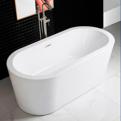 WOODBRIDGE 59" Acrylic Freestanding Bathtub Contemporary Soaking Tub