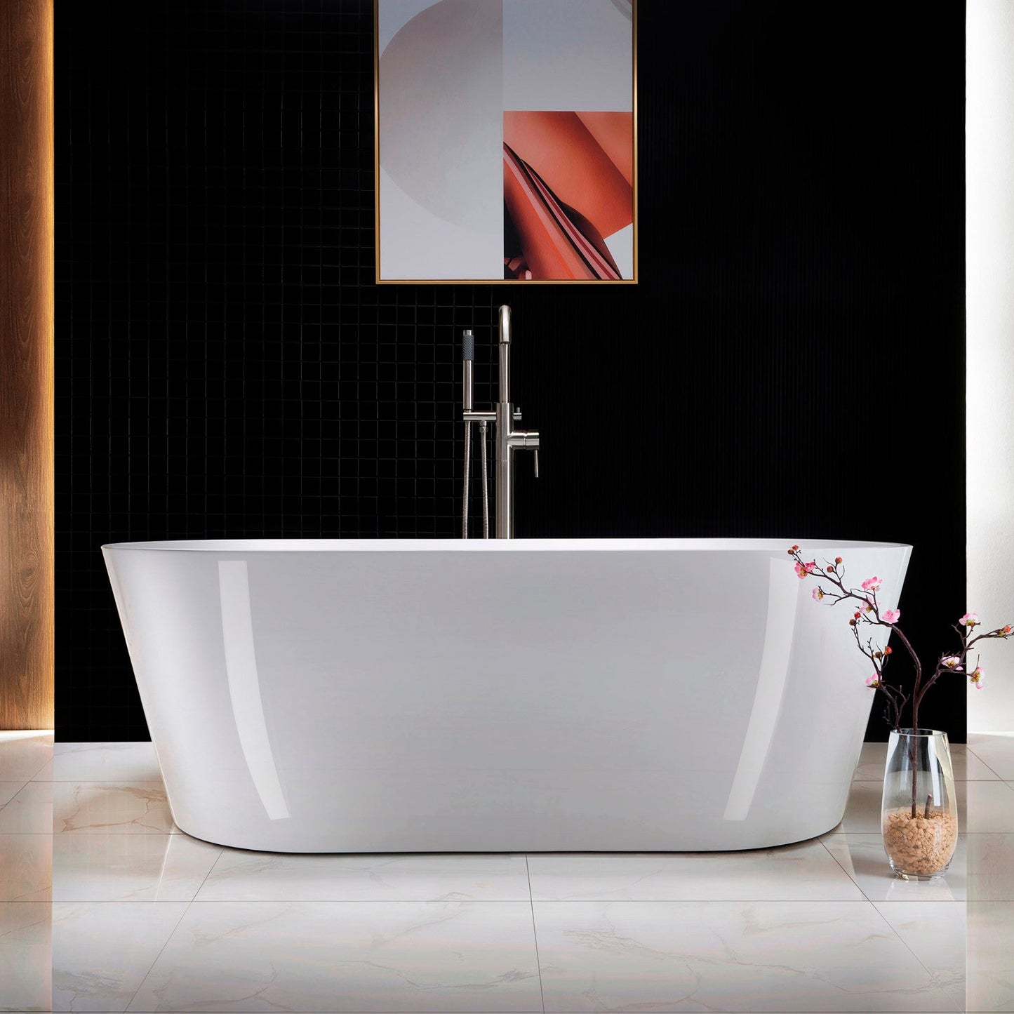 WOODBRIDGE 67" Acrylic Freestanding Bathtub Contemporary Soaking Tub