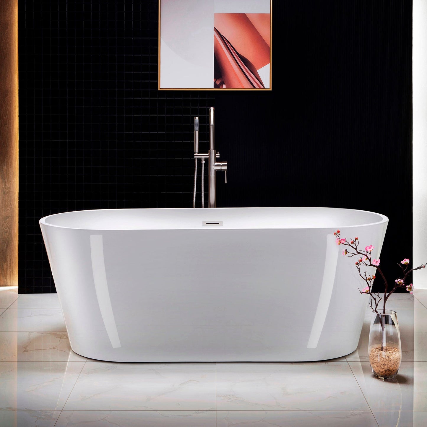 WOODBRIDGE 67" Acrylic Freestanding Bathtub Contemporary Soaking Tub