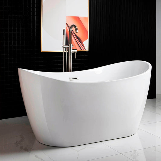 WOODBRIDGE 59" Acrylic Freestanding Bathtub Contemporary Soaking Tub