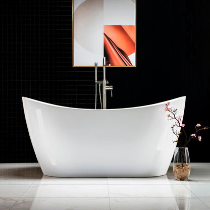 WOODBRIDGE 59" Acrylic Freestanding Bathtub Contemporary Soaking Tub