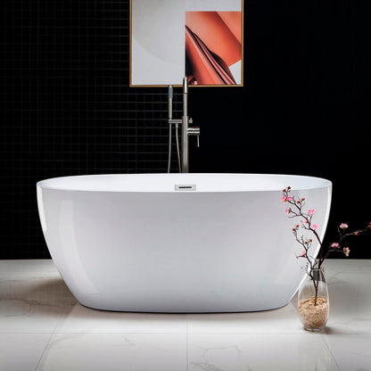WOODBRIDGE 59" Acrylic Freestanding Bathtub Contemporary Soaking Tub
